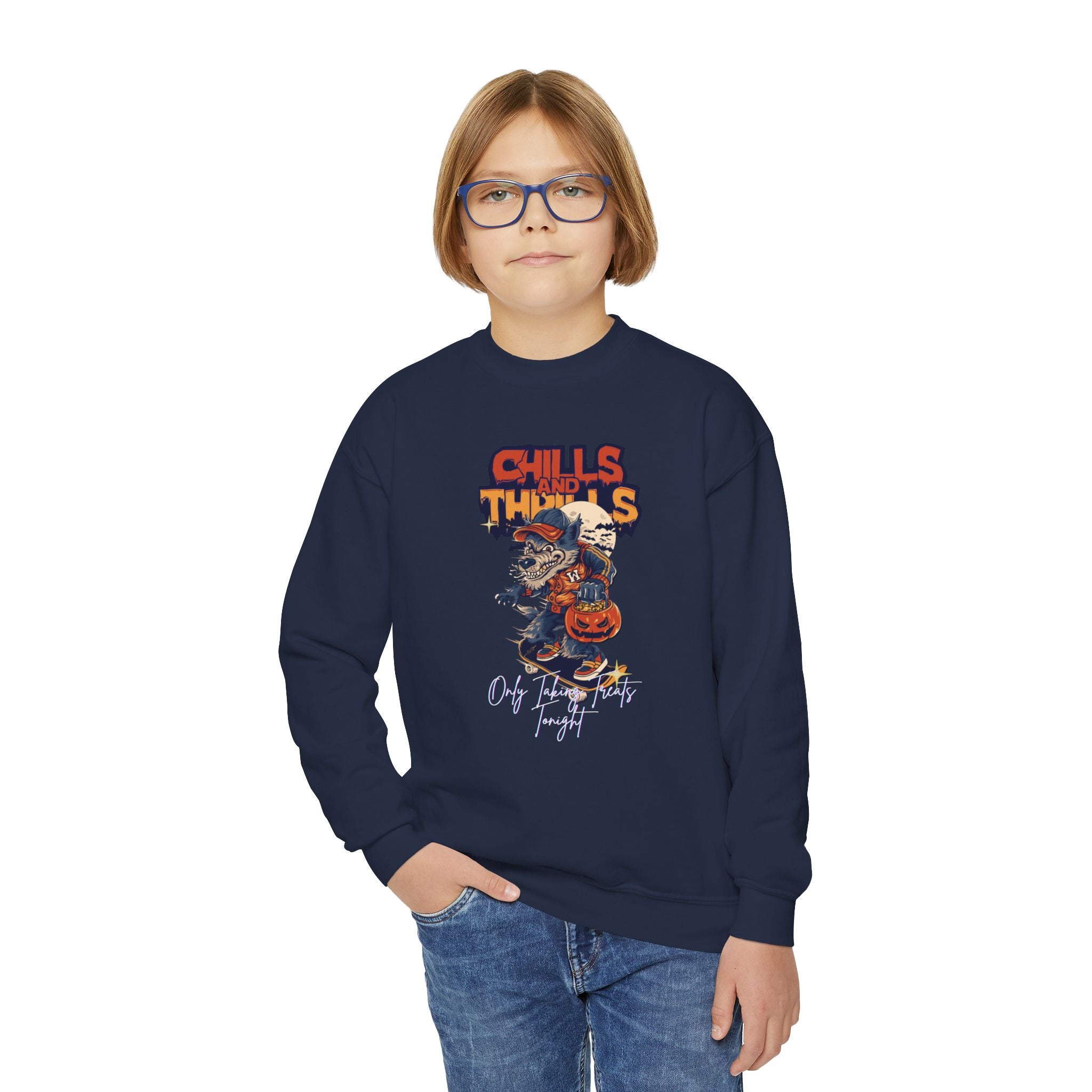 " Only Taking Treats Tonight" Unisex Youth Sweatshirt, Halloween Fun