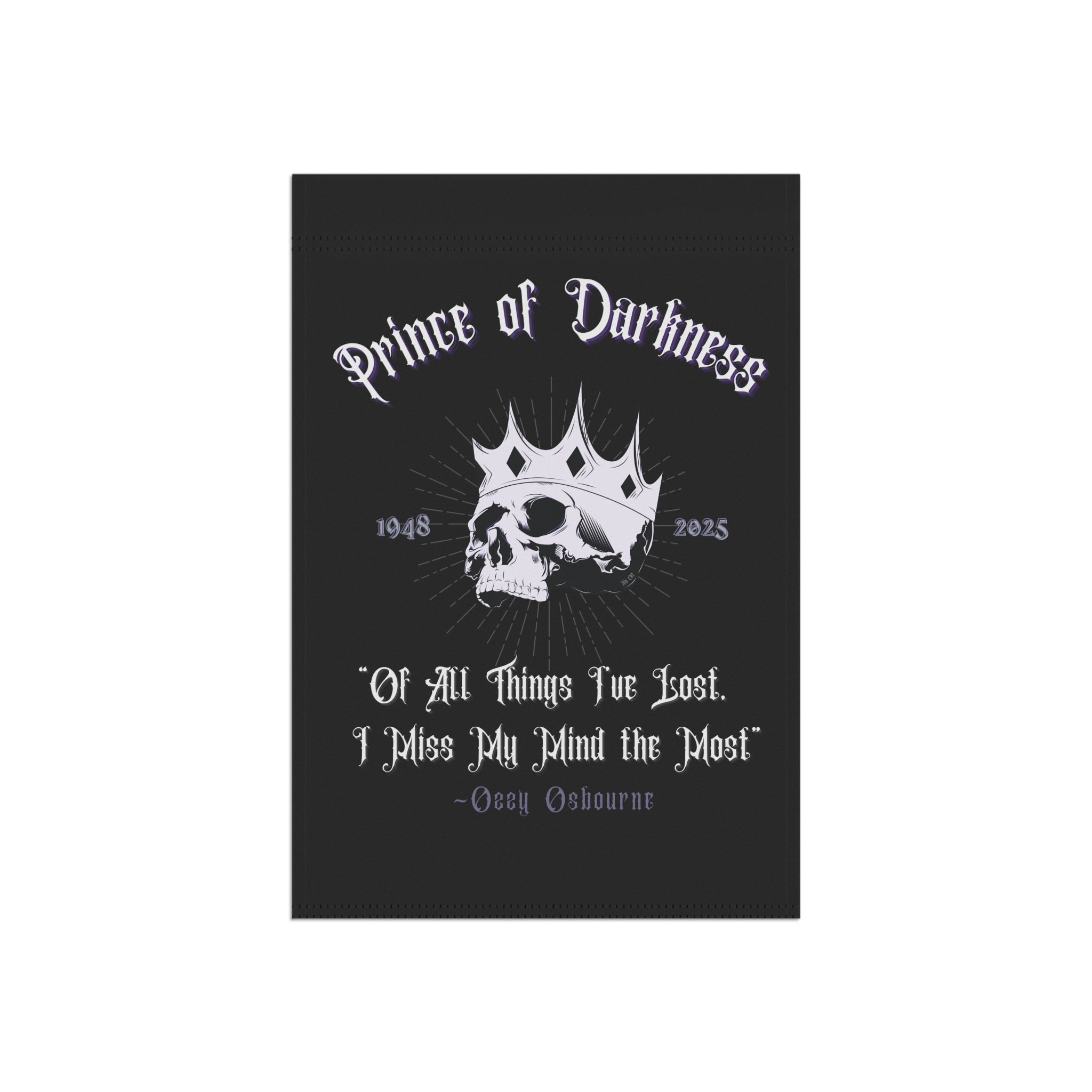"Prince of Darkness" Ozzy Osbourne Tribute Outdoor/ Indoor Flag, Wall Decor