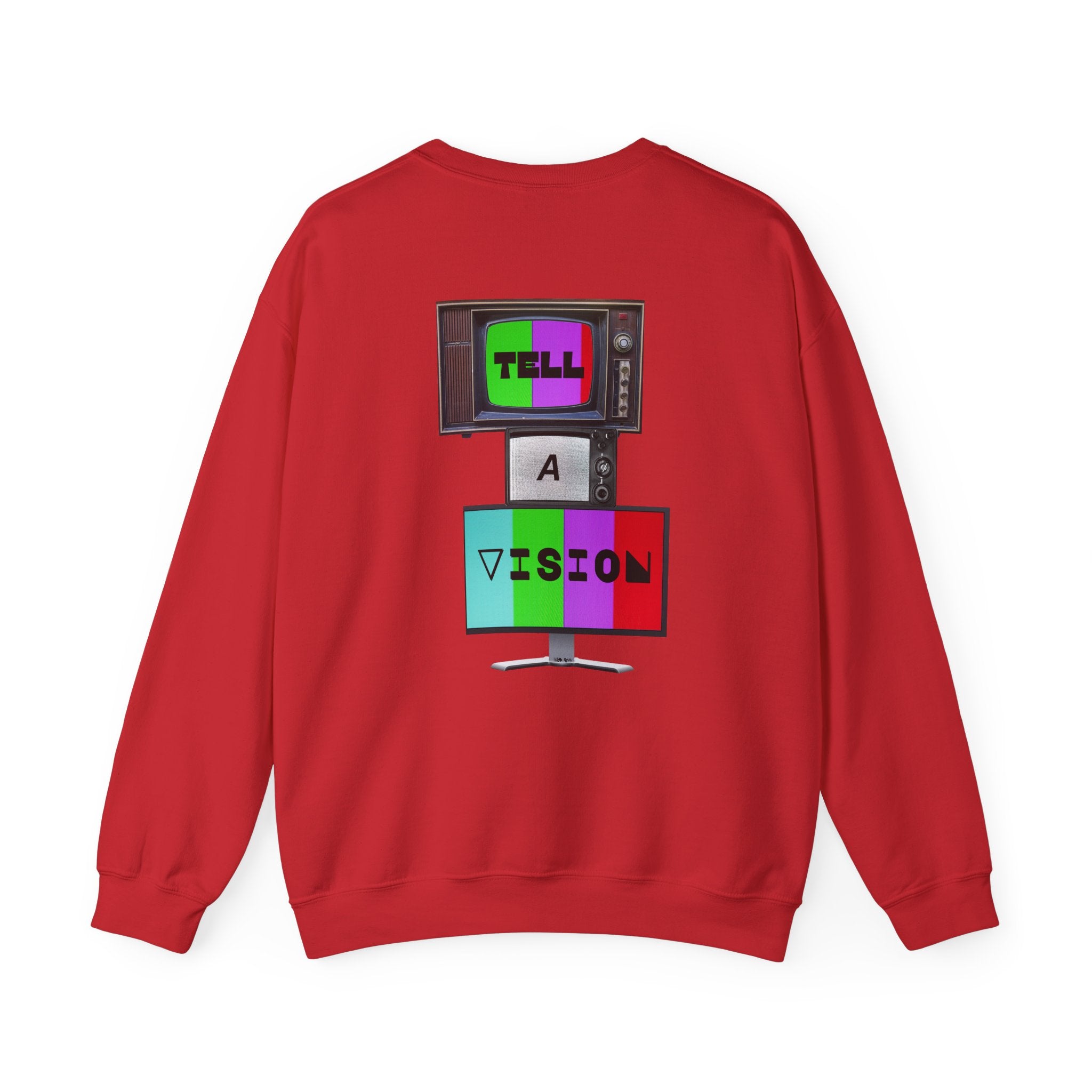 "Tell-A-Vision" Visionary Story Sweatshirt | Unisex Crewneck | Motivational Casual Wear | Gift for Creatives | Cozy & Inspirational
