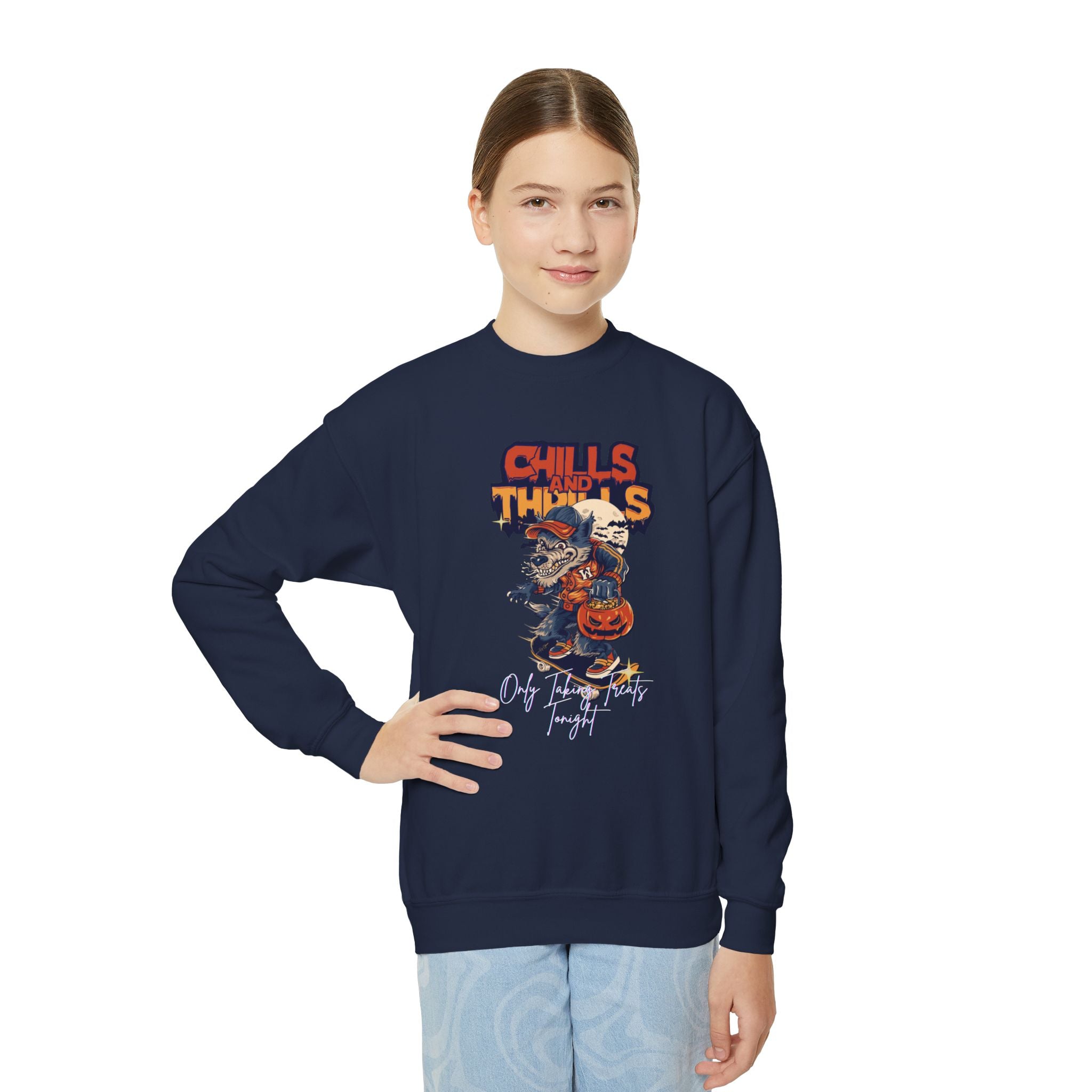 " Only Taking Treats Tonight" Unisex Youth Sweatshirt, Halloween Fun