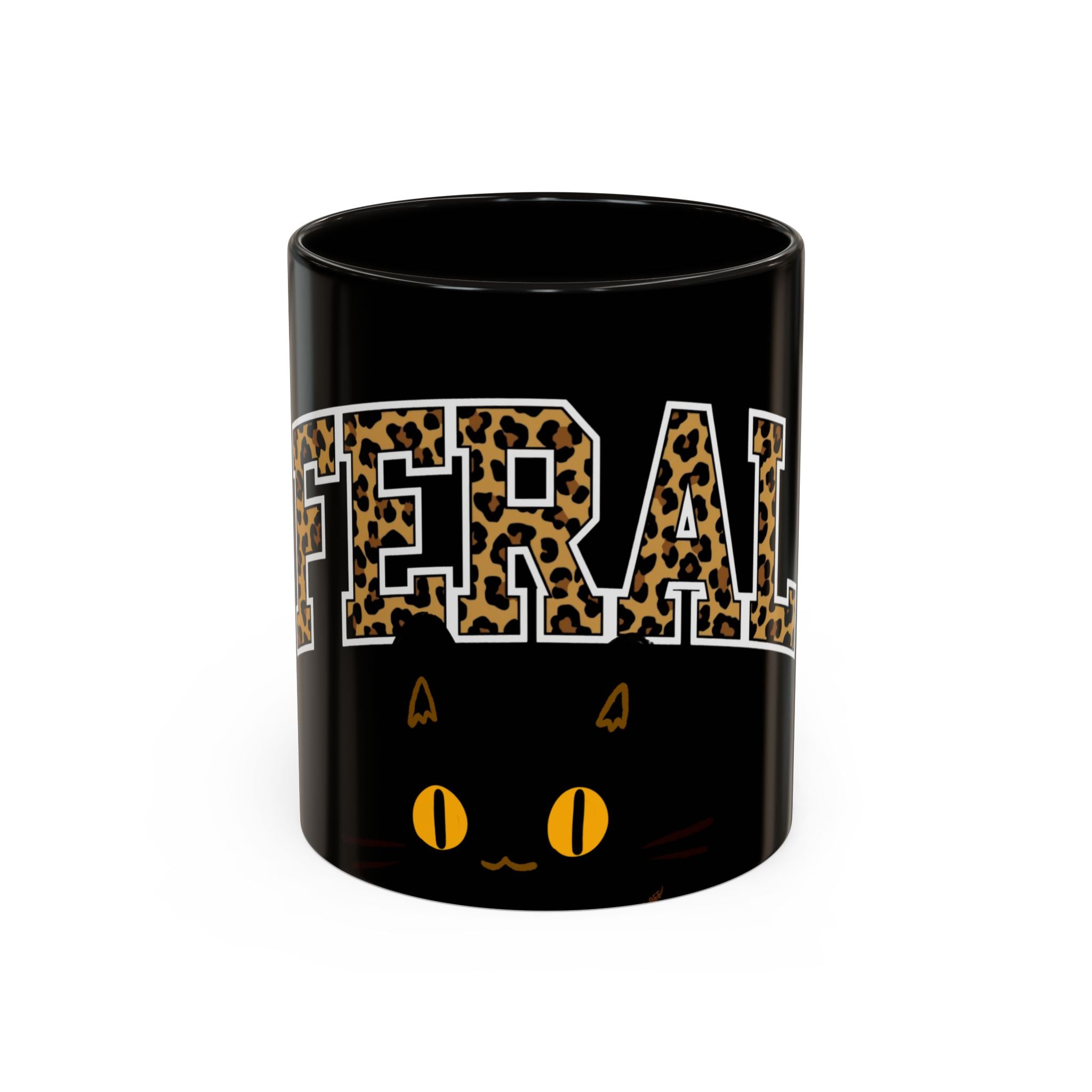 "Feral" Colorful Cat Halloween Mug | Supporting Cat Rescuers