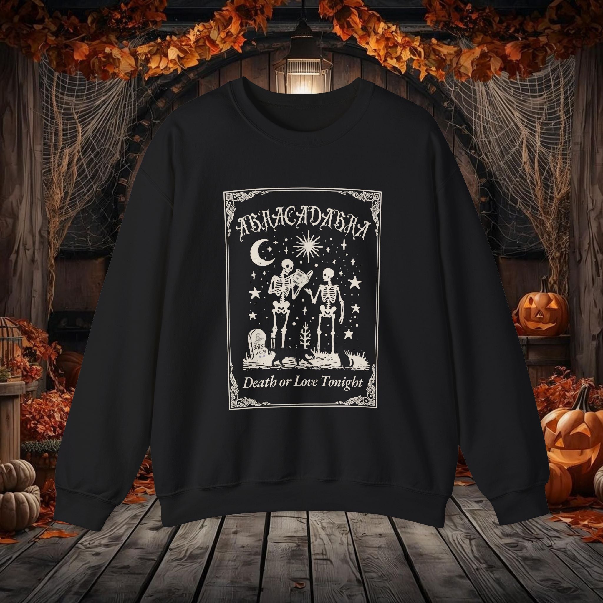 "Abracadabra" Make it So, Gothic Crewneck Sweatshirt, Halloween