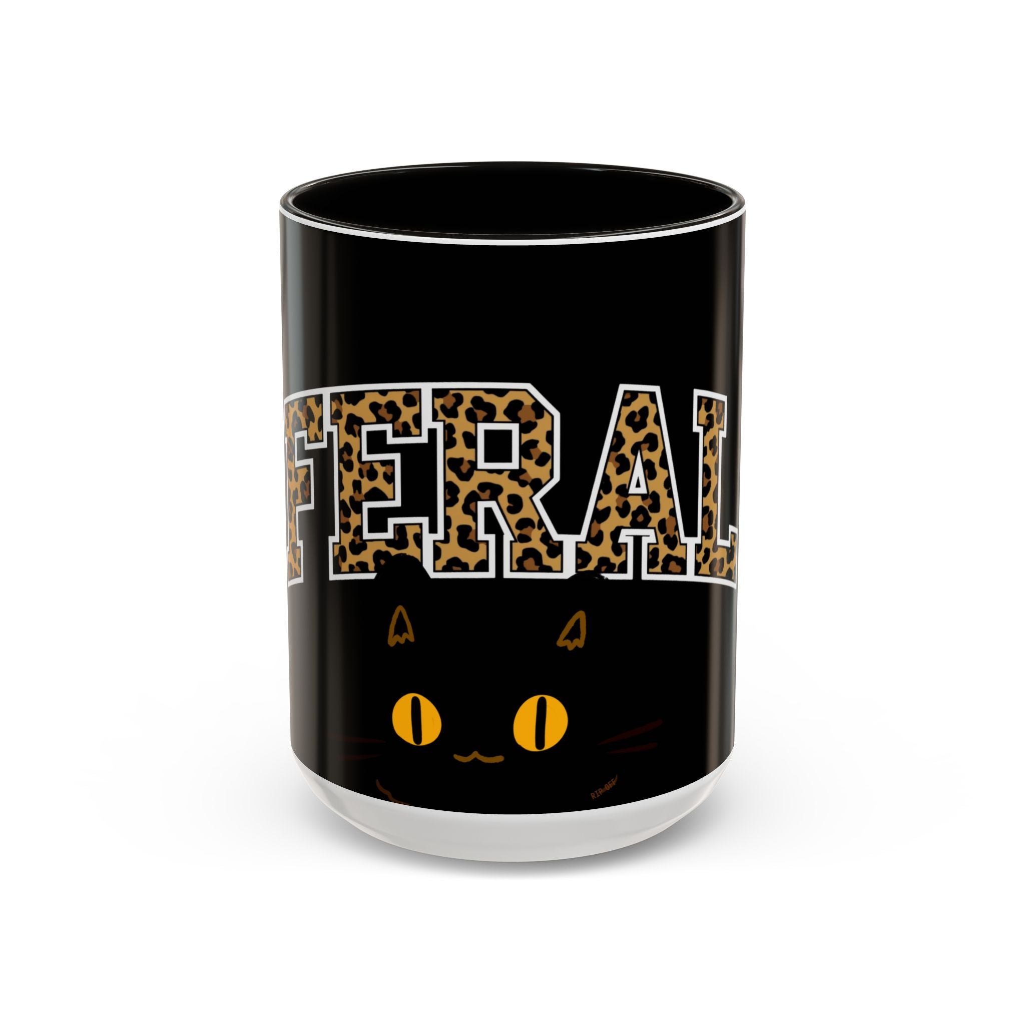 "Feral" Colorful Cat Halloween Mug | Supporting Cat Rescuers