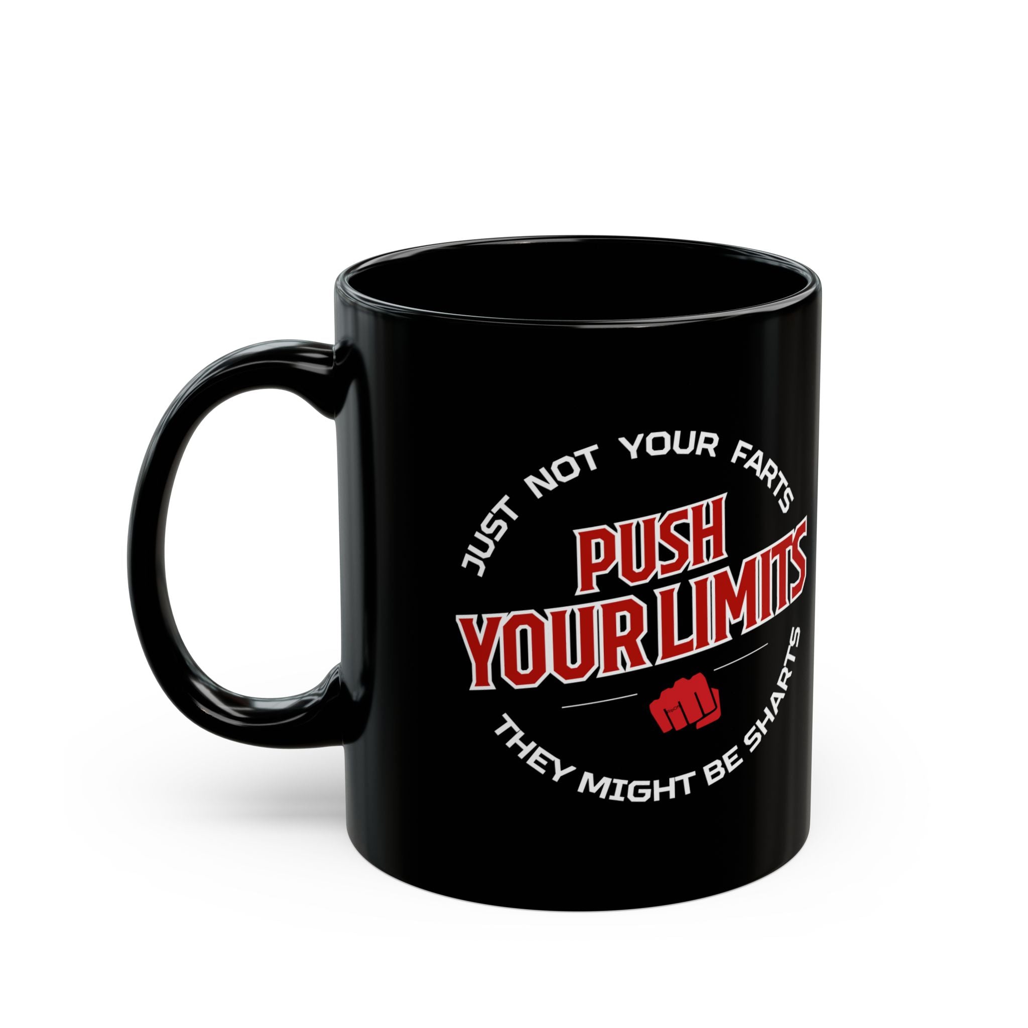 "Push Limits" Funny Mug - Black 11oz/15oz Personalized Gift for Birthdays