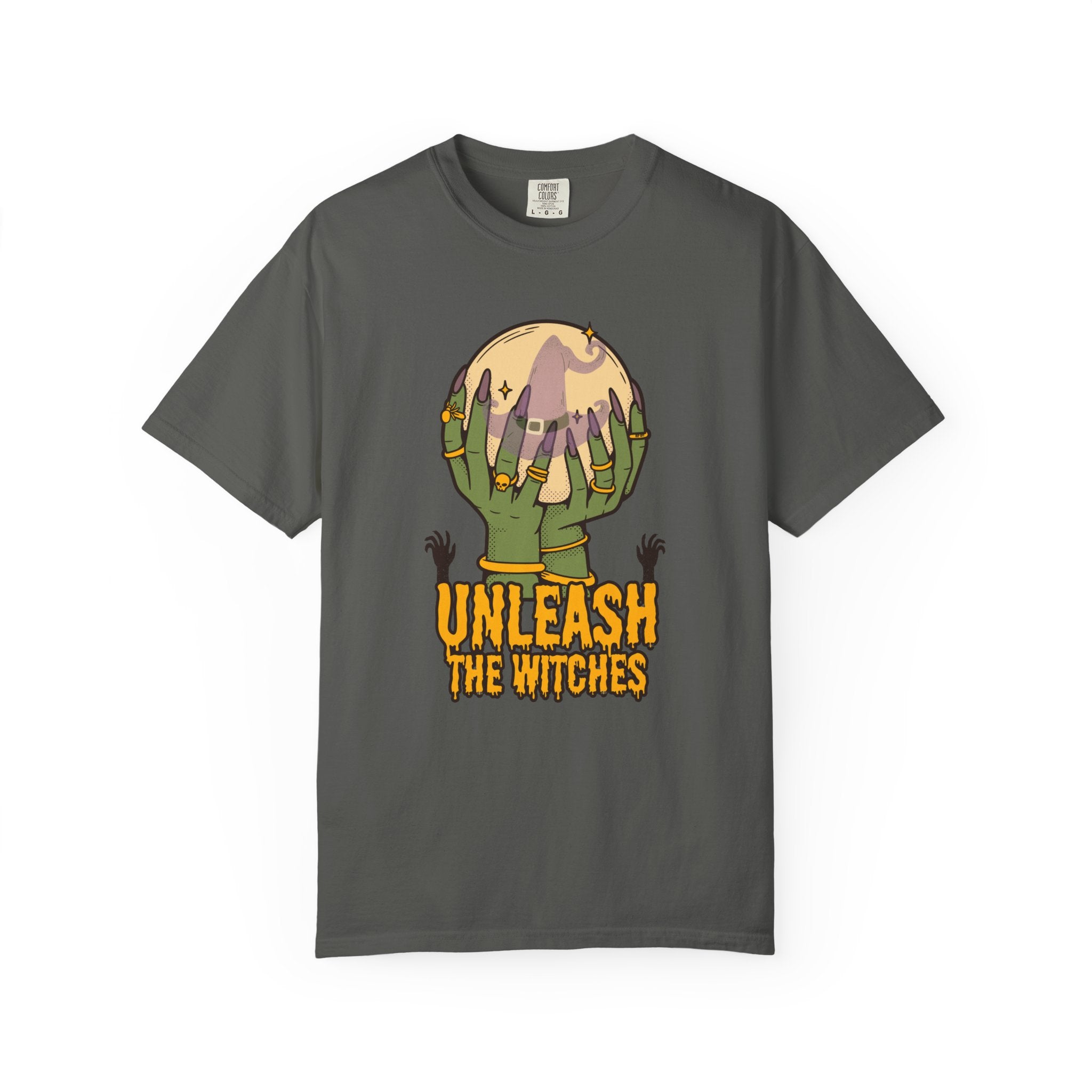 "Unleash the Witches" Unisex Halloween Tee, Witchy Stuff, Spooky Cool