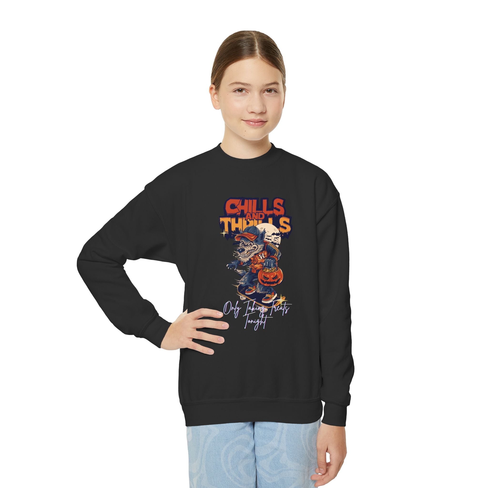 " Only Taking Treats Tonight" Unisex Youth Sweatshirt, Halloween Fun