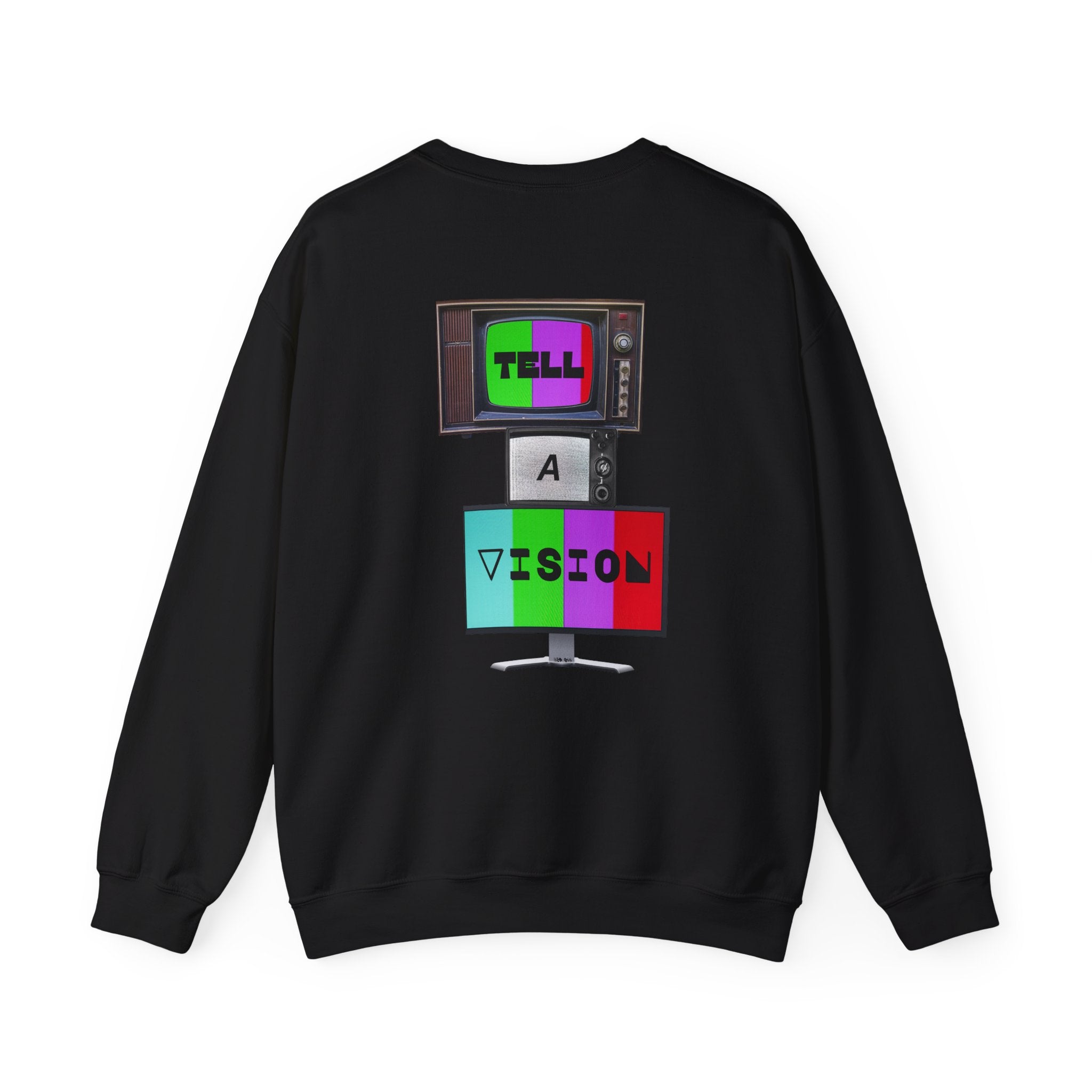 "Tell-A-Vision" Visionary Story Sweatshirt | Unisex Crewneck | Motivational Casual Wear | Gift for Creatives | Cozy & Inspirational