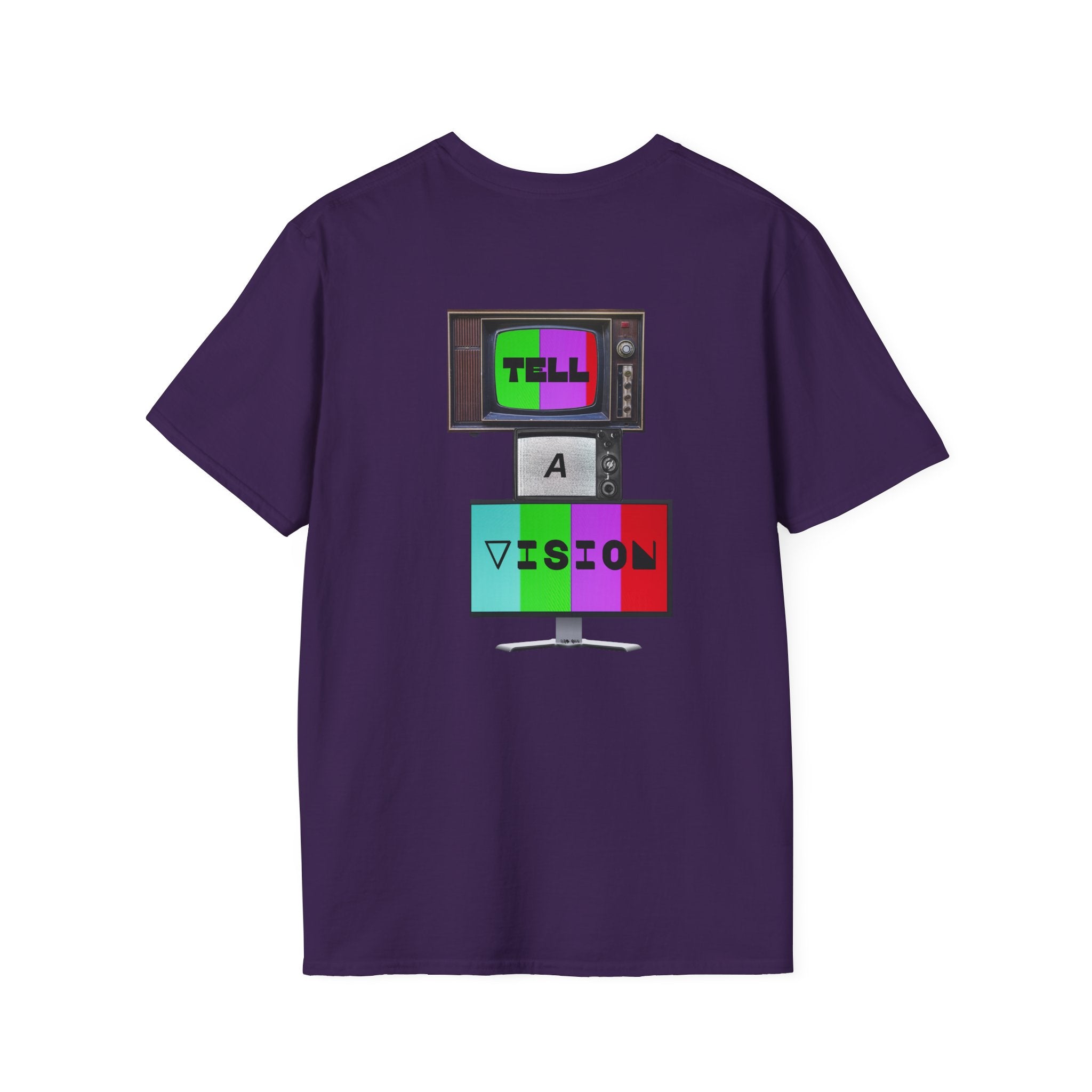 "Tell-A-Vision" Personalized Message, Unisex Softstyle T-Shirt, Gildan, 5 colors