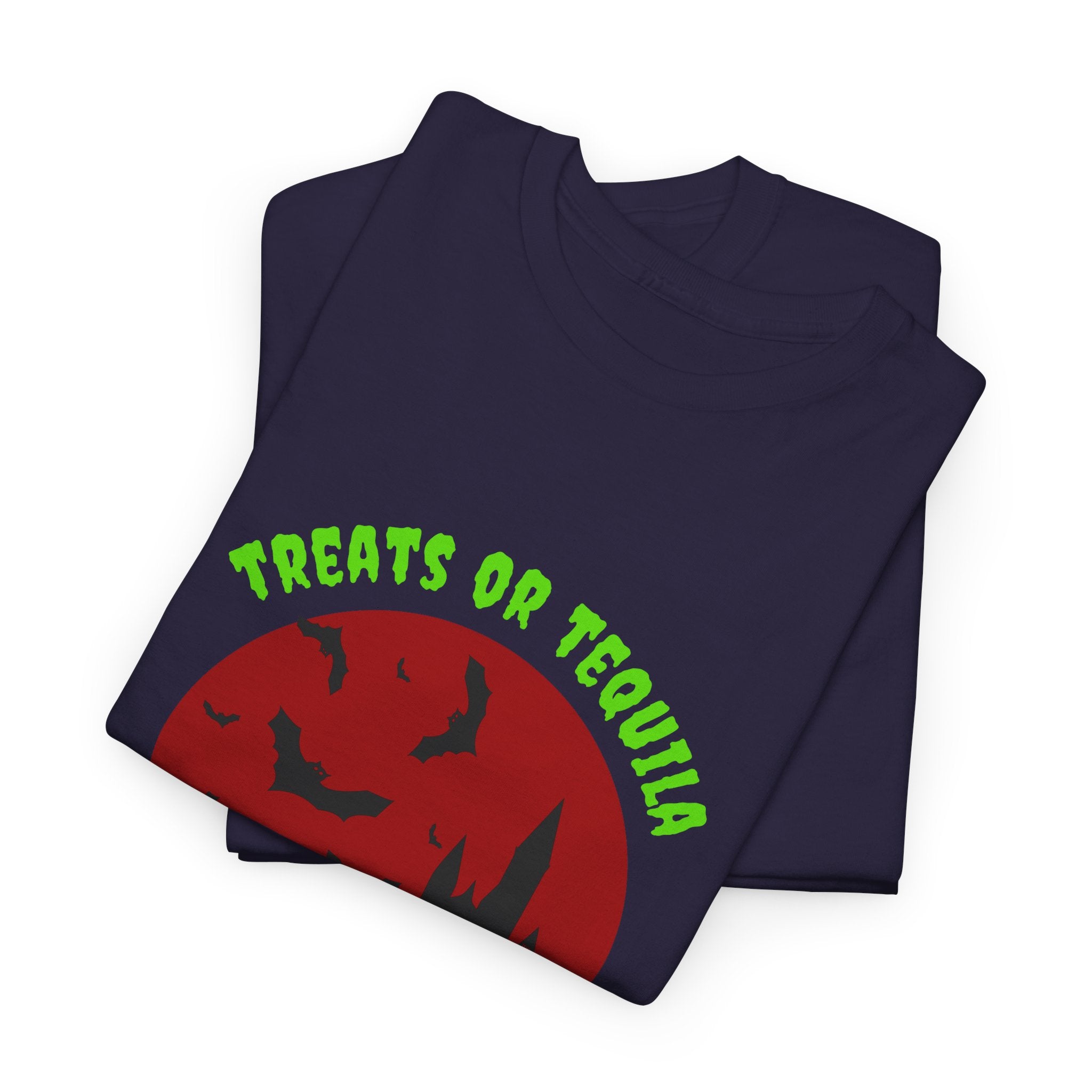 "Treats or Tequila" Halloween Unisex T'shirt,  Fun Drinks Halloween Party Wear