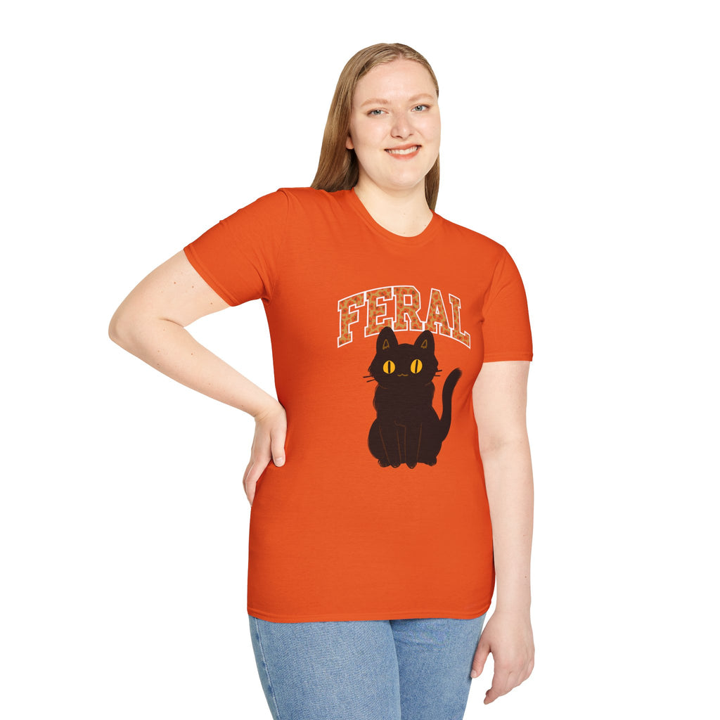 "Feral" Cat T-Shirt, Cute Cat Lover Gift, Fun Graphic Tee, Animal Lover Apparel, Cat Rescue Support