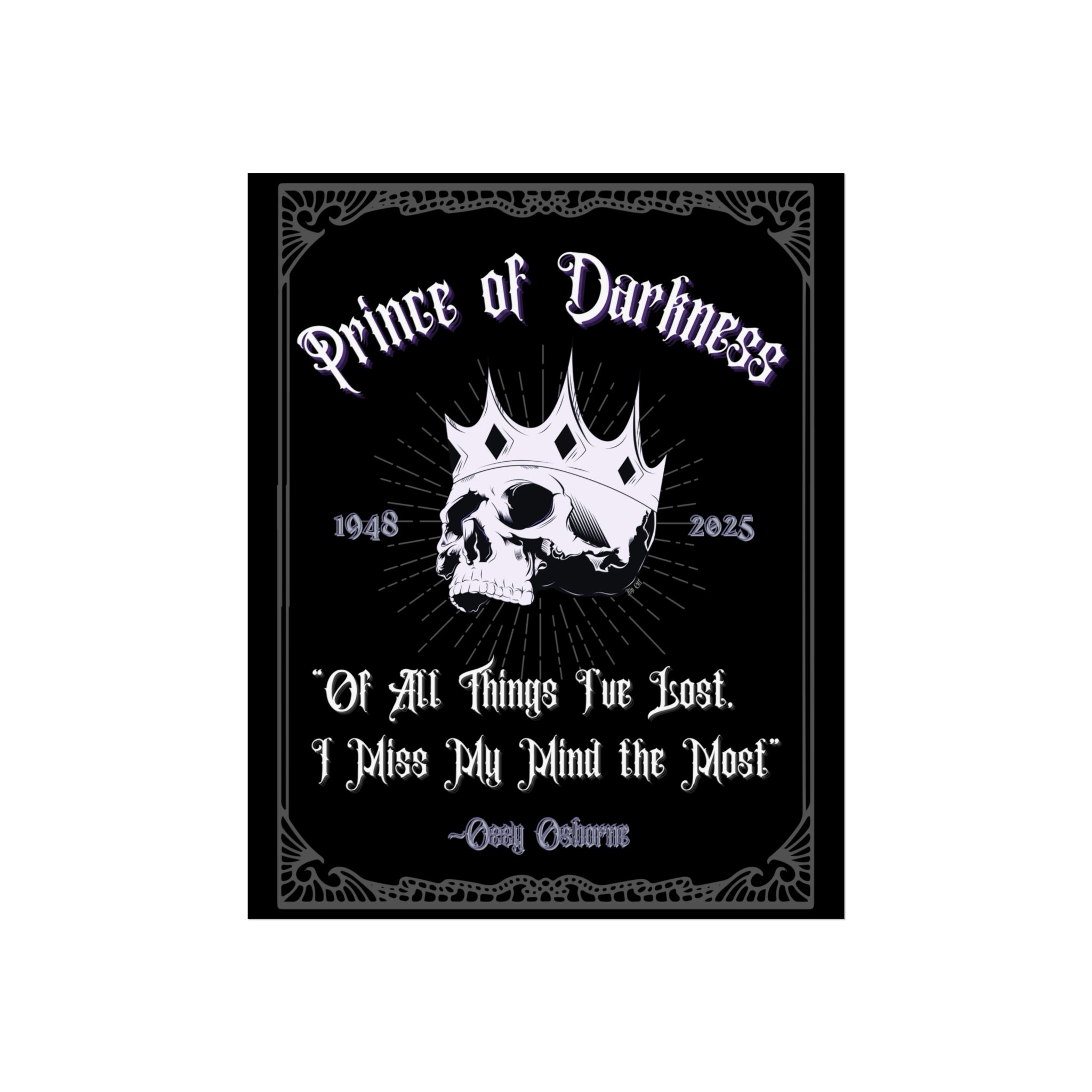 " Prince of Darkness" Ozzy Osbourne Art Print, 3 sizes