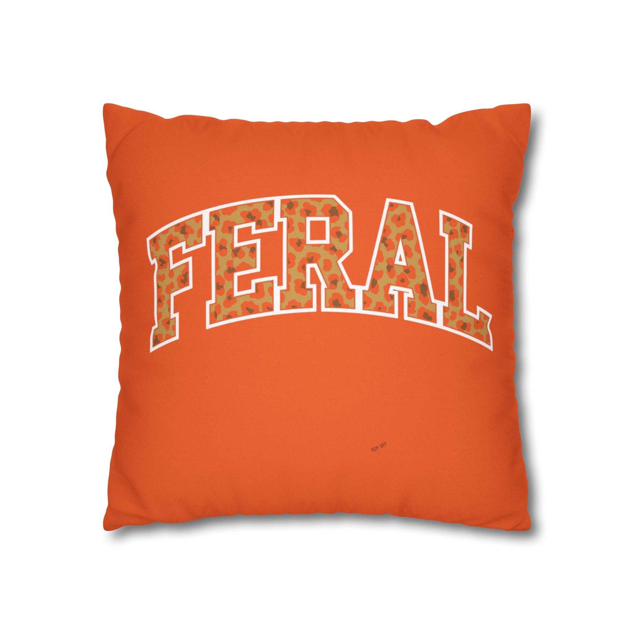 "Feral" and " Fur Hire" Cat Reversible Halloween Pillowcase, 3 sizes