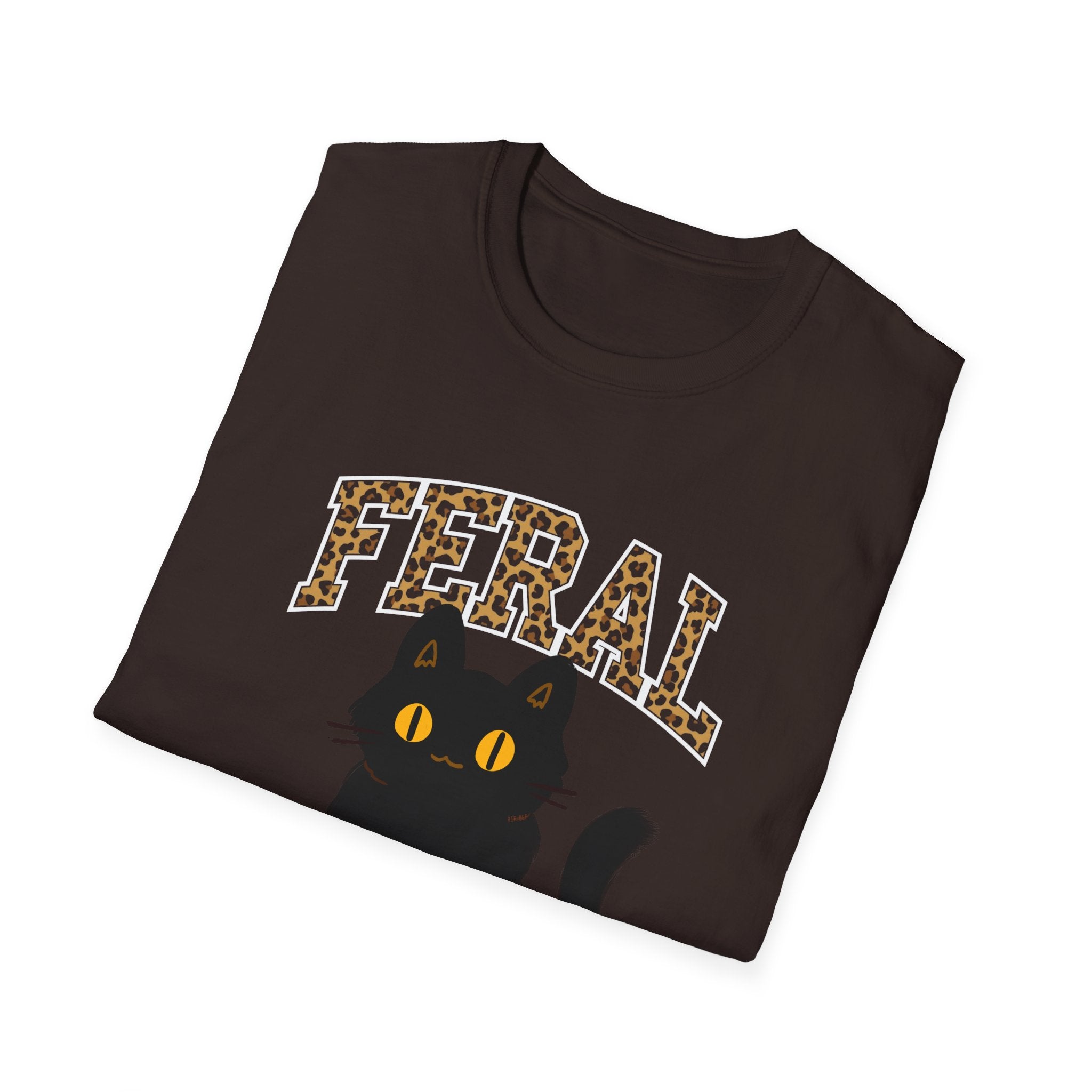 "Feral" Cat T-Shirt, Cute Cat Lover Gift, Fun Graphic Tee, Animal Lover Apparel, Cat Rescue Support