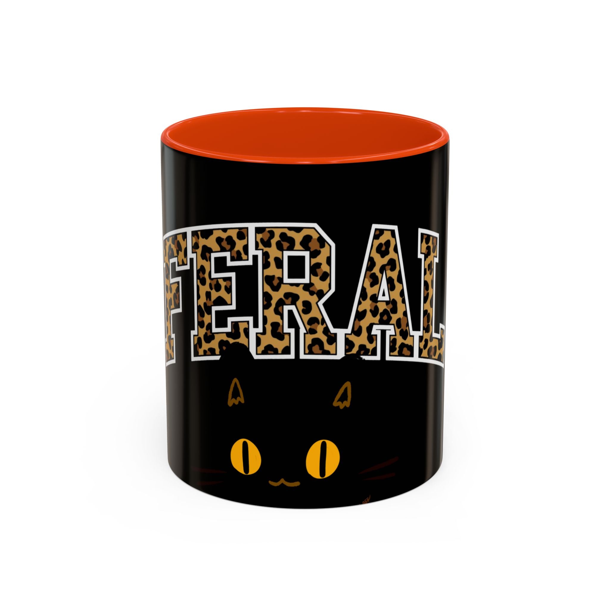"Feral" Colorful Cat Halloween Mug | Supporting Cat Rescuers