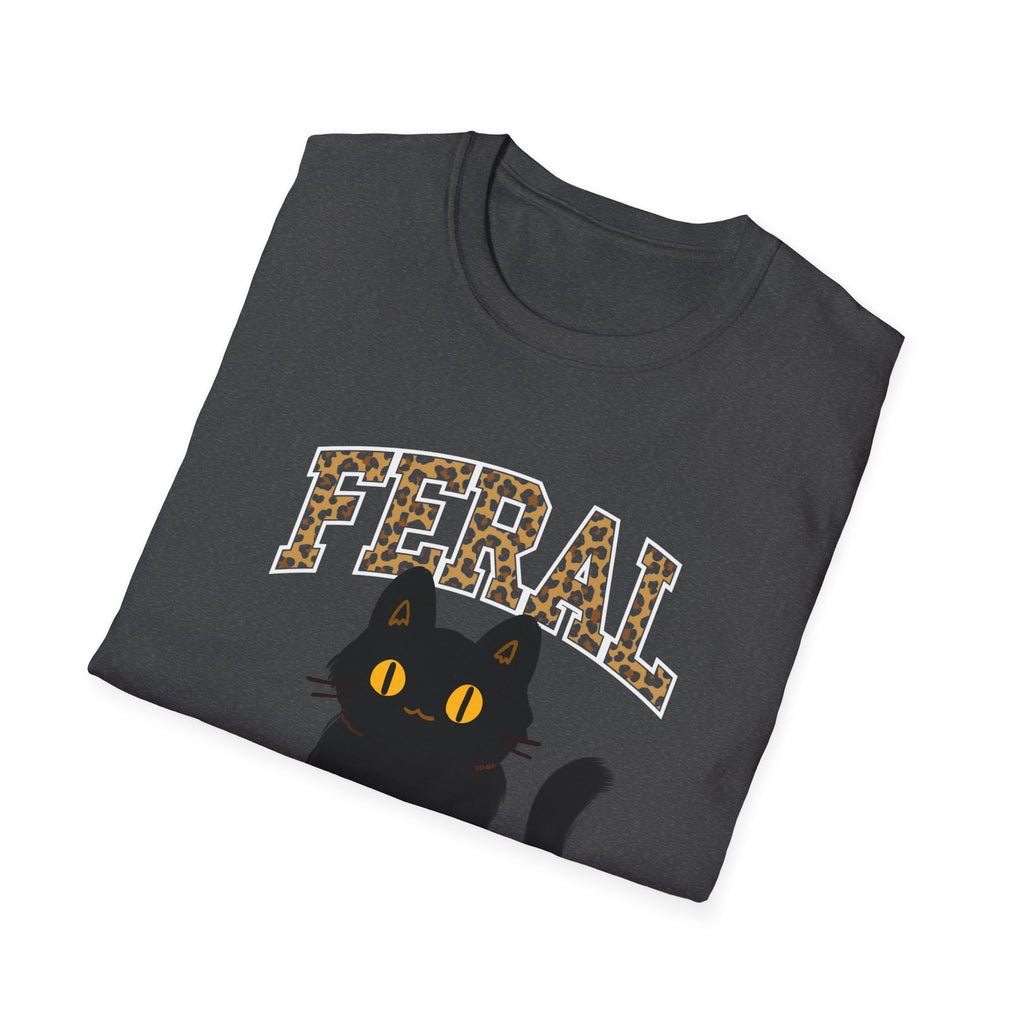 "Feral" Cat T-Shirt, Cute Cat Lover Gift, Fun Graphic Tee, Animal Lover Apparel, Cat Rescue Support