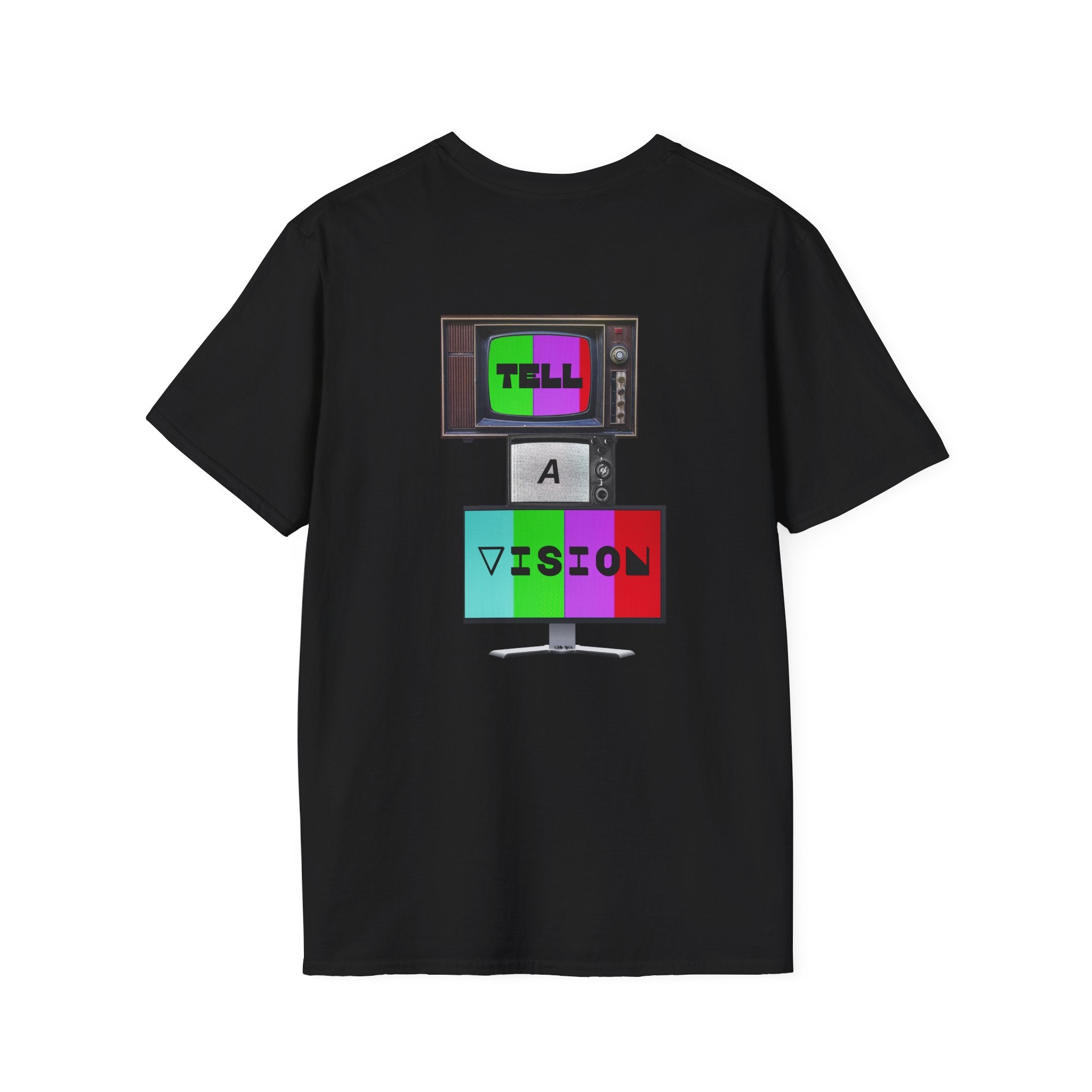 "Tell-A-Vision" Personalized Message, Unisex Softstyle T-Shirt, Gildan, 5 colors