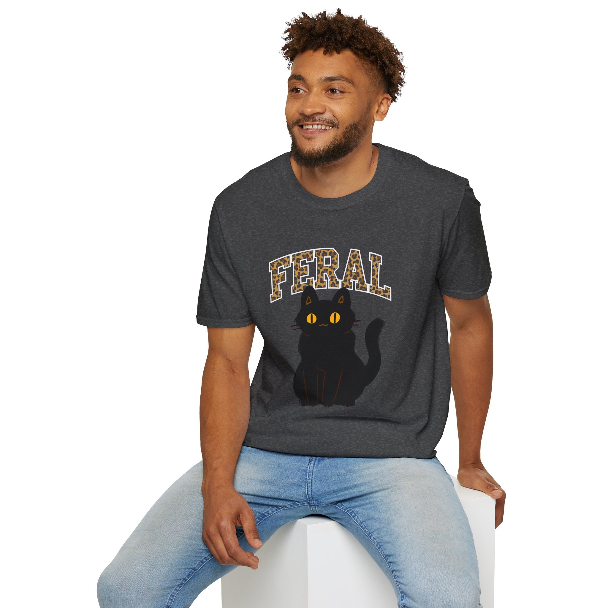 "Feral" Cat T-Shirt, Cute Cat Lover Gift, Fun Graphic Tee, Animal Lover Apparel, Cat Rescue Support