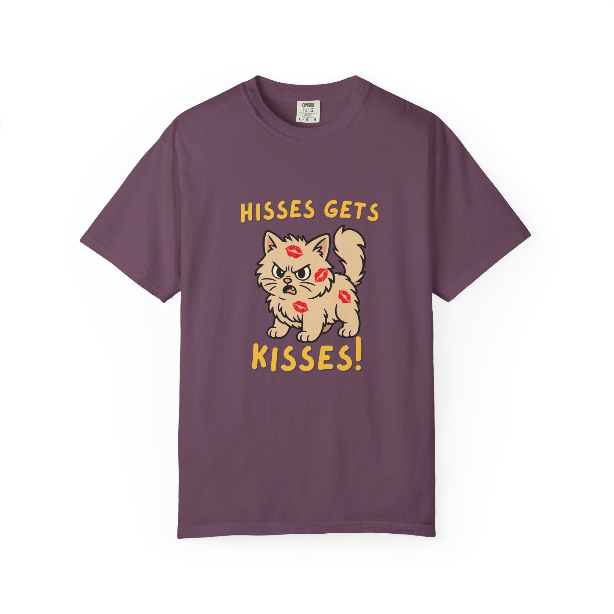 "Hisses Gets Kisses" Unisex Garment-Dyed T-Shirt,  Animal Lover Gift, Supporting Animal Rescues