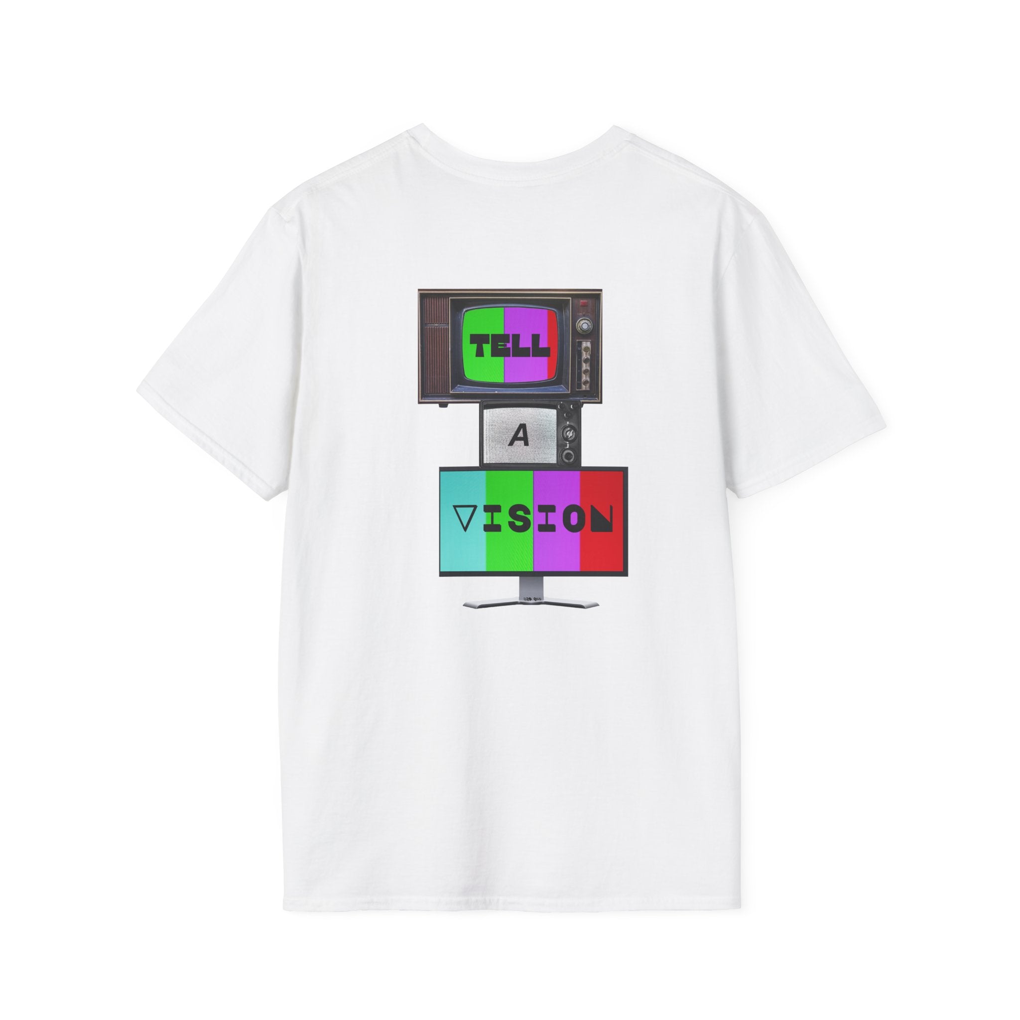 "Tell-A-Vision" Personalized Message, Unisex Softstyle T-Shirt, Gildan, 5 colors